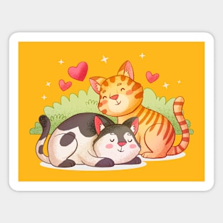 Cats Couple Love Magnet